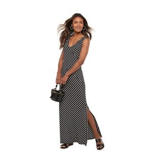 Black and White Striped Maxi Dress